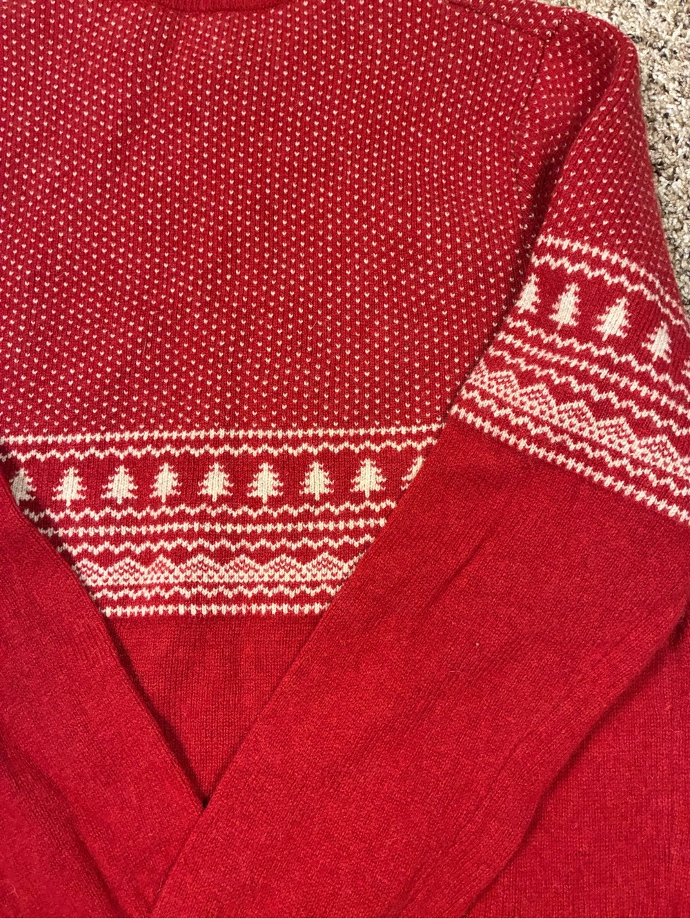 J.Crew Men’s 100% Lambs Wool Ski Trees Holiday Theme Sweater - Picture 10 of 12